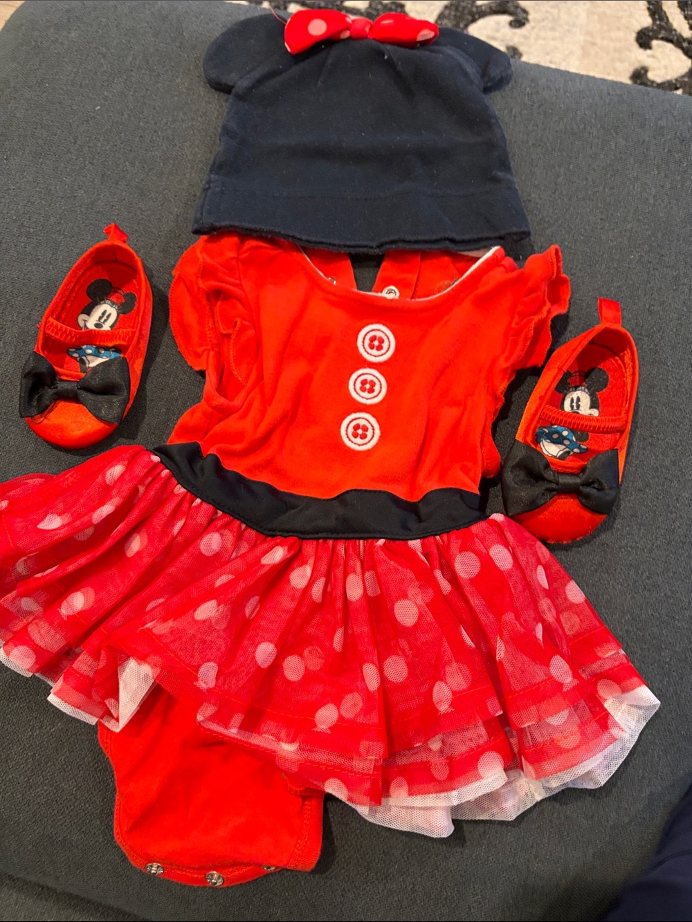 Disney Red & Black Minnie Mouse Polka Dot Tutu Costume Set